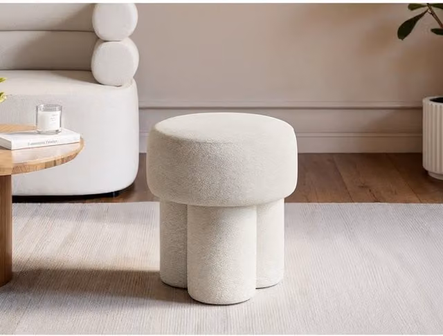 Solace+Co Ferro High Pouffe in Beige Fabric – 1