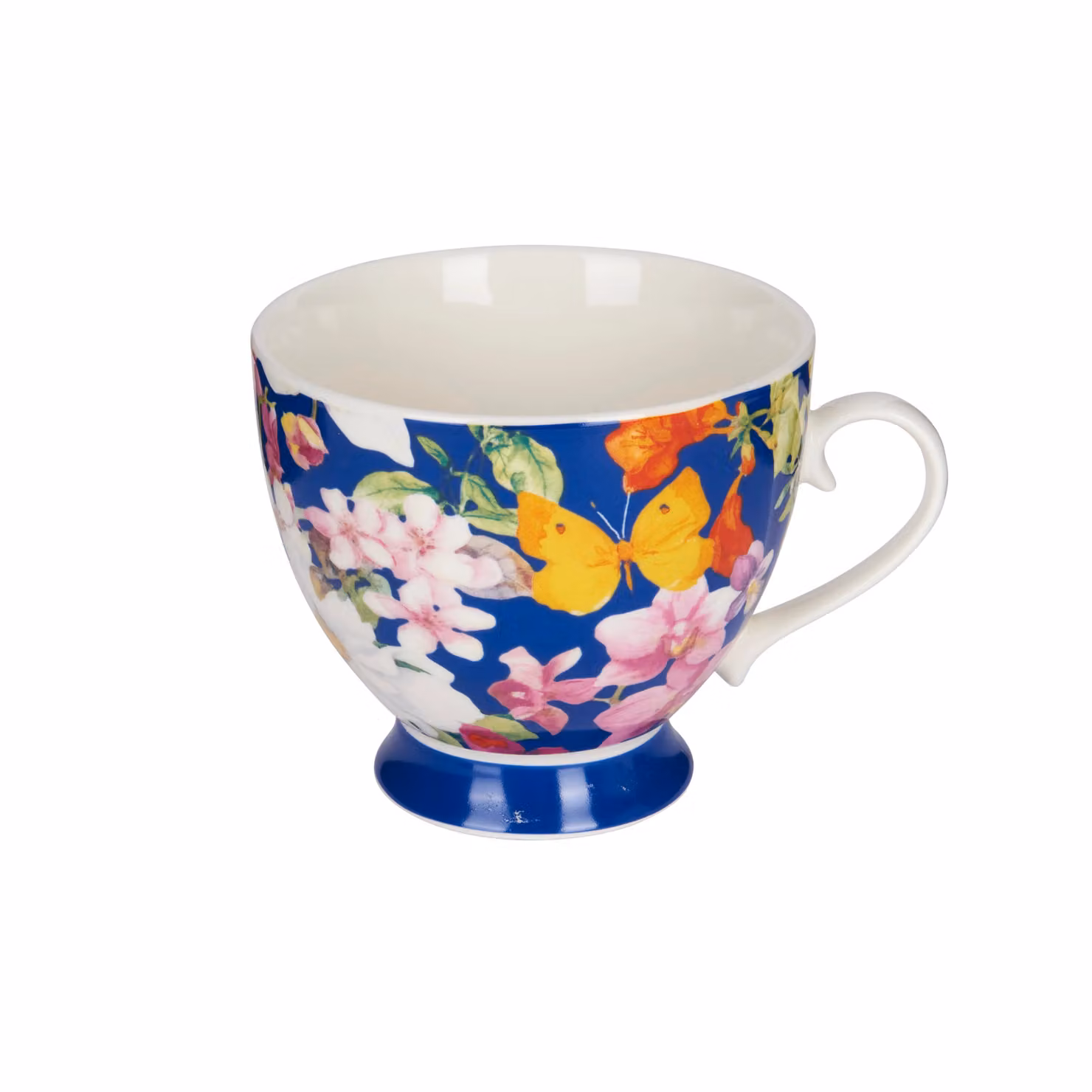 KitchenCraft Set of 4 Blue Multicolour Floral Bone China Mugs – 3