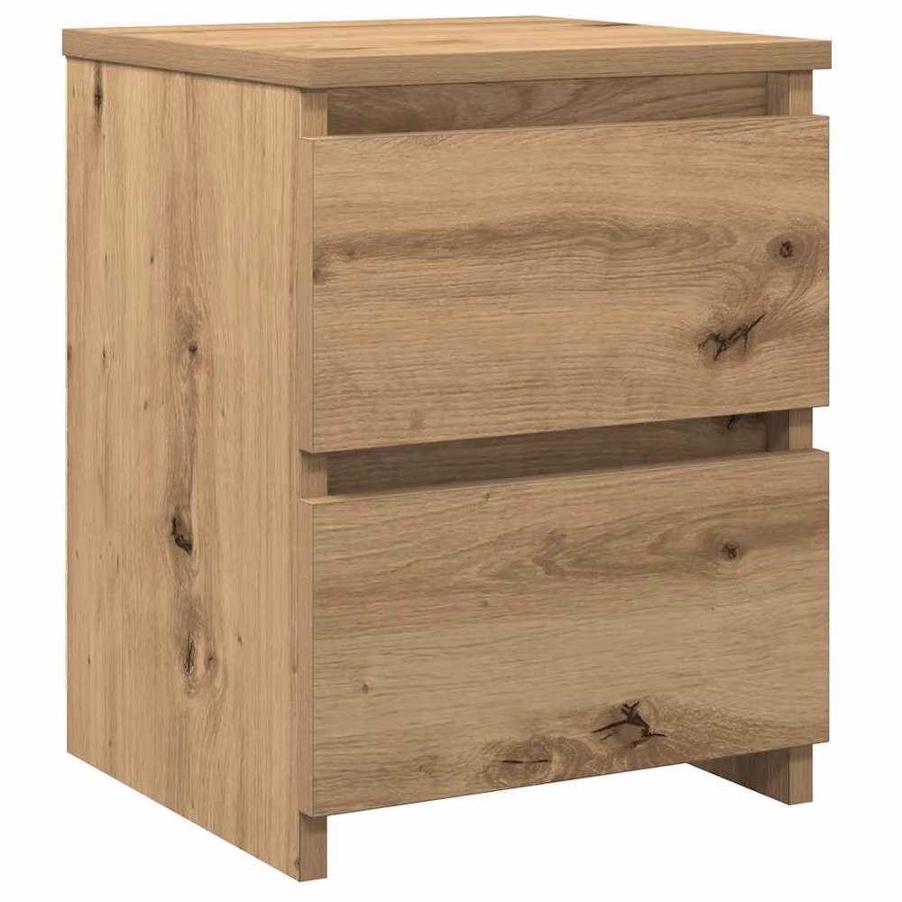 Berkfield Home Timeless Bedside Cabinets, Set of 2, Artisan Brown Oak, W/D/H: 30 x 30 x 40 cm – 4