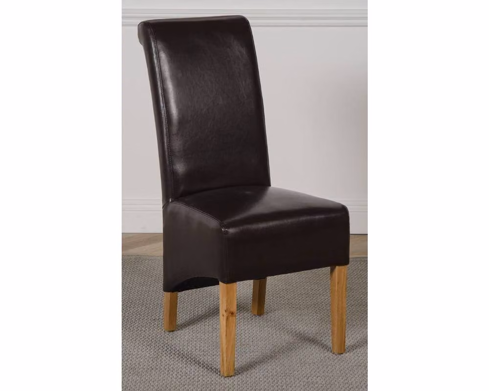 Thats Furniture Richmond Oak Extending Dining Table and 6 Montana Leather Chairs in Brown – 3