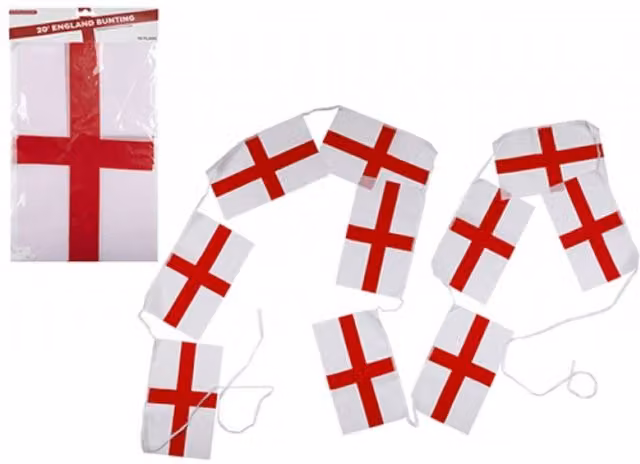 St George Grey and White Rayon Pennant Bunting for Parties