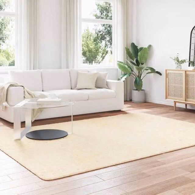 Berkfield Home Navarra Shaggy High Pile Rug, Beige, W: 200 cm, D: 290 cm – 1