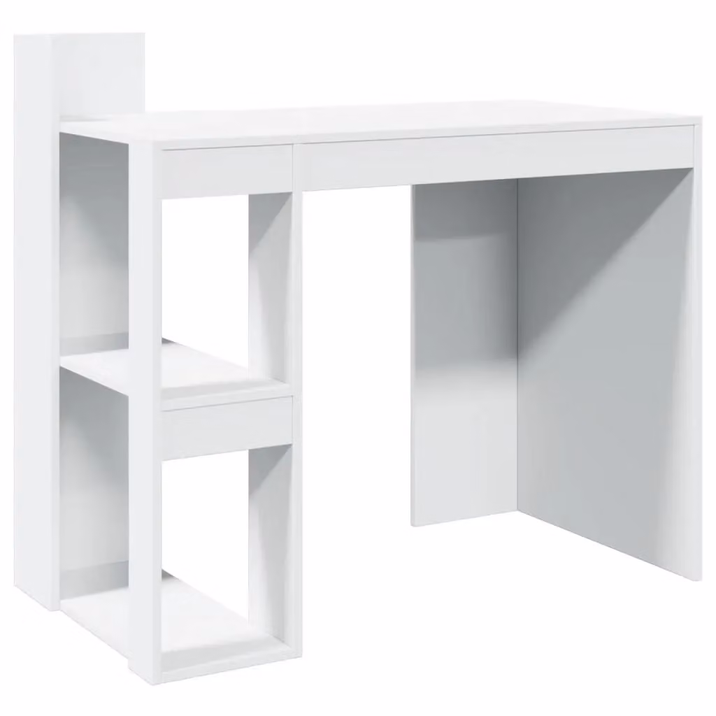 Berkfield Modern White Home Office Writing Desk in Engineered Wood W/D/H: 103.5 x 56.5 x 94 cm – 2