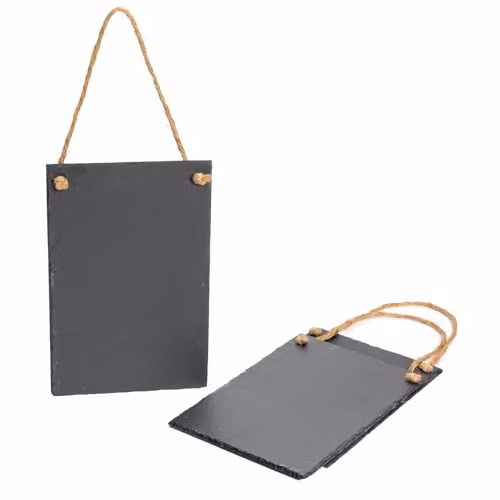 Nicola Spring Pack of 3 Grey Rustic Hanging Slate Chalkboards, W: 30 cm, H: 20 cm