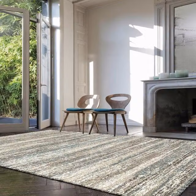 The Rug Shop UK Beige Modern Abstract Machine Woven Area Rug, W: 200 cm, L: 290 cm – 1