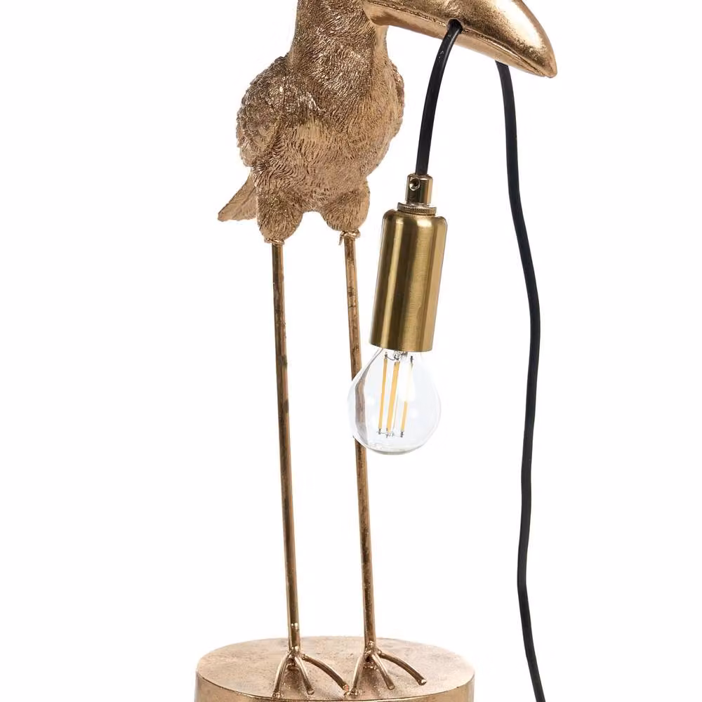 Wyld and Coco Toucan Table Lamp in Gold Polyresin – 2