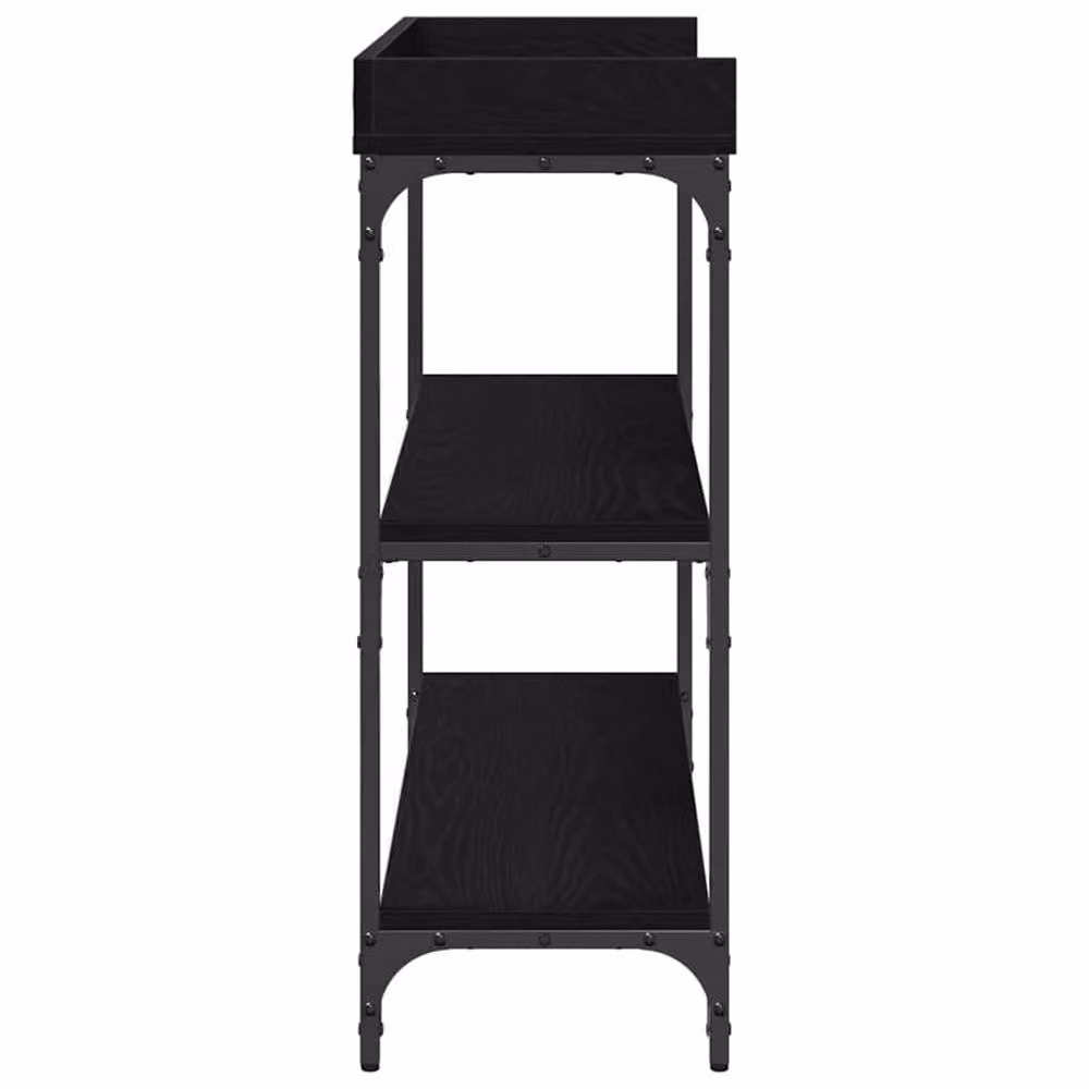 Berkfield Home Modern Black Oak Console Table, W/D/H: 100 x 30 x 80 cm – 4