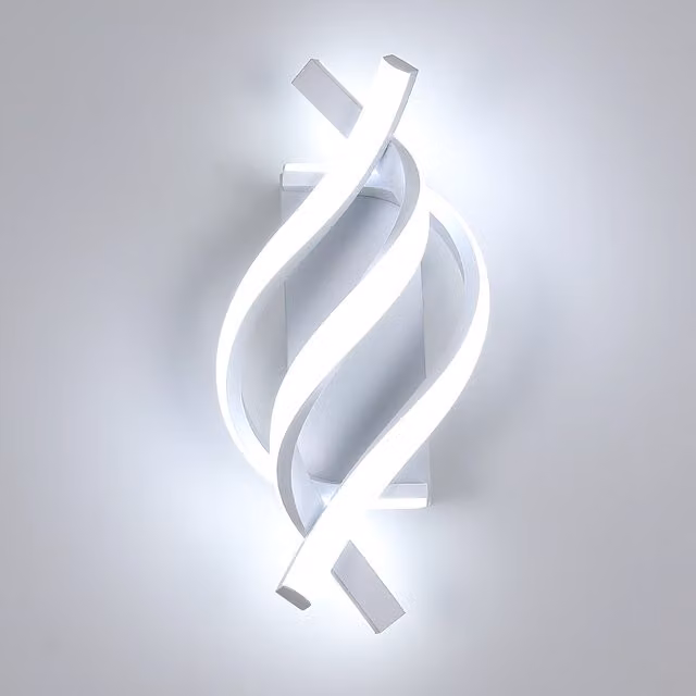 GOECO Modern 3-Light LED Spiral-Shaped Flush Mount Wall Sconce in White