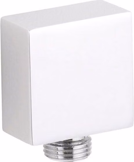 Balterley Square Wall-Mounted Shower Outlet Elbow in Chrome Silver, W/D/H: 3.6 x 3.6 x 5.3 cm