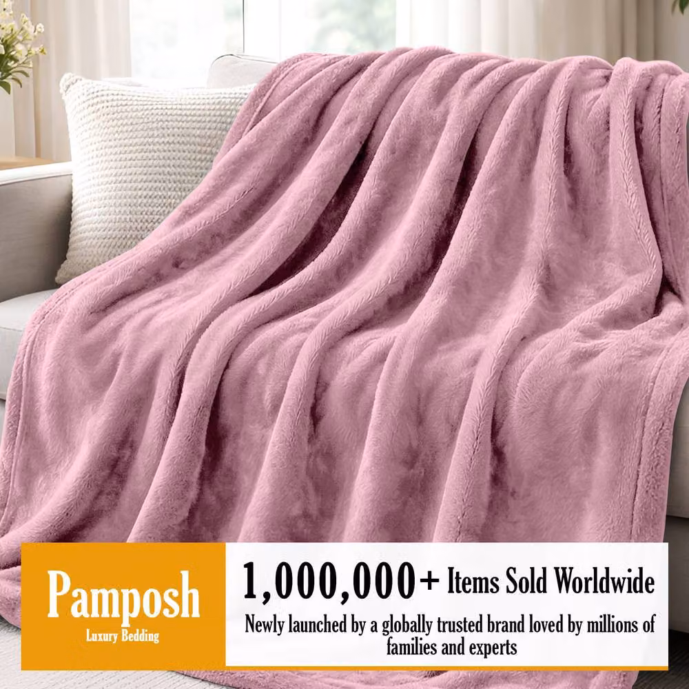 Pamposh Reversible Flannel Fleece Blanket in Pink – 2