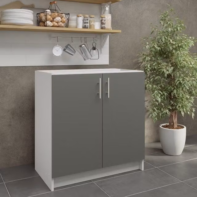 JD Greta Modern Grey Matt Kitchen Base Unit, Width: 80 cm