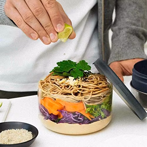 Black + Blum Leakproof Glass Lunch Bowl, 750ml, Black and Beige – 3