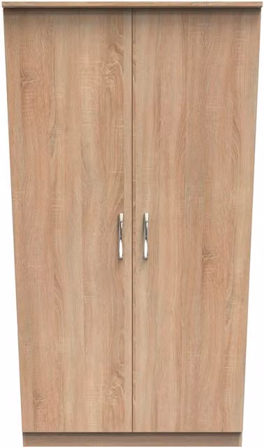 Ready Assembled 2 U Hampshire Wide 2 Door Plain Wardrobe in Light Oak – 1