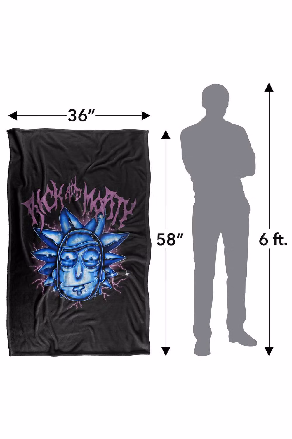 LOGOVISION Rick and Morty Rick Sanchez Super Soft Fleece Throw Blanket, Multicolour, W/D/H: 91 x 147 cm – 8