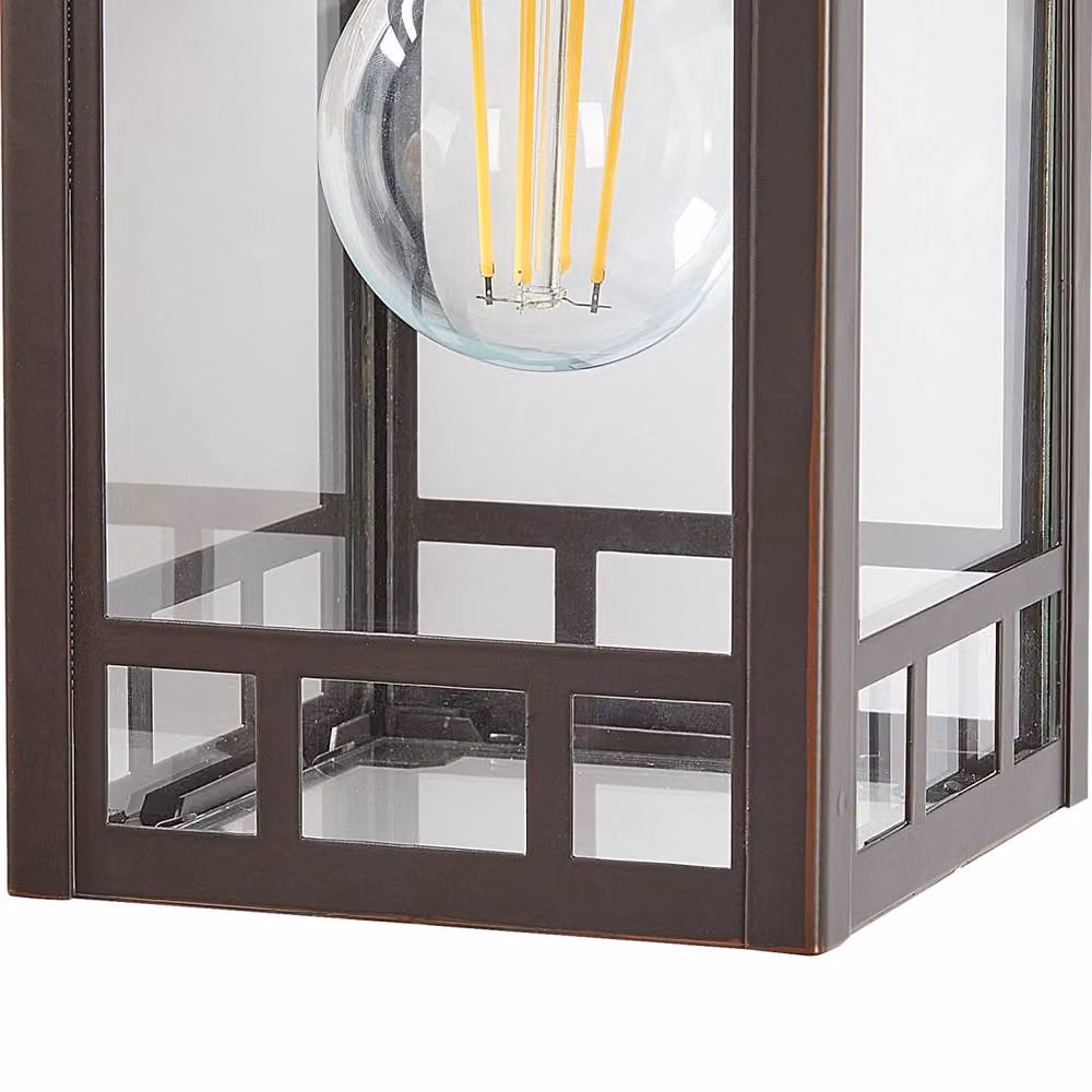 Wyld and Coco Vintage Black Metal and Glass Outdoor Wall Lantern – 5