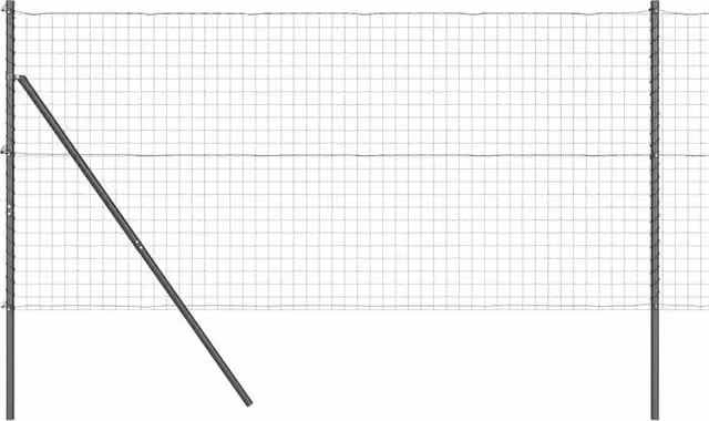 Berkfield Home Euro Fence with 7 Posts, Galvanised Steel, Grey, W: 10 m, H: 1 m