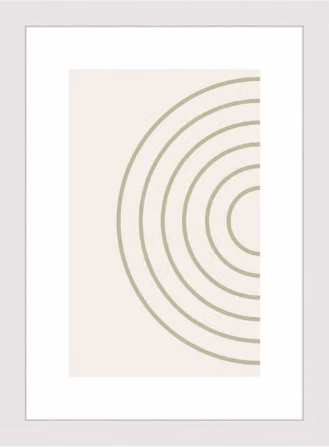 Nielsen Design Velino A4 Picture Frame in White with Abstract Geometric Poster Print and Glass Front – 1