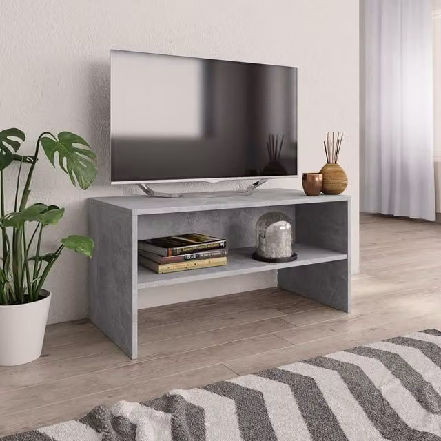 Berkfield Home TV Cabinet in Concrete Grey, W/D/H: 80 x 40 x 40 cm – 1