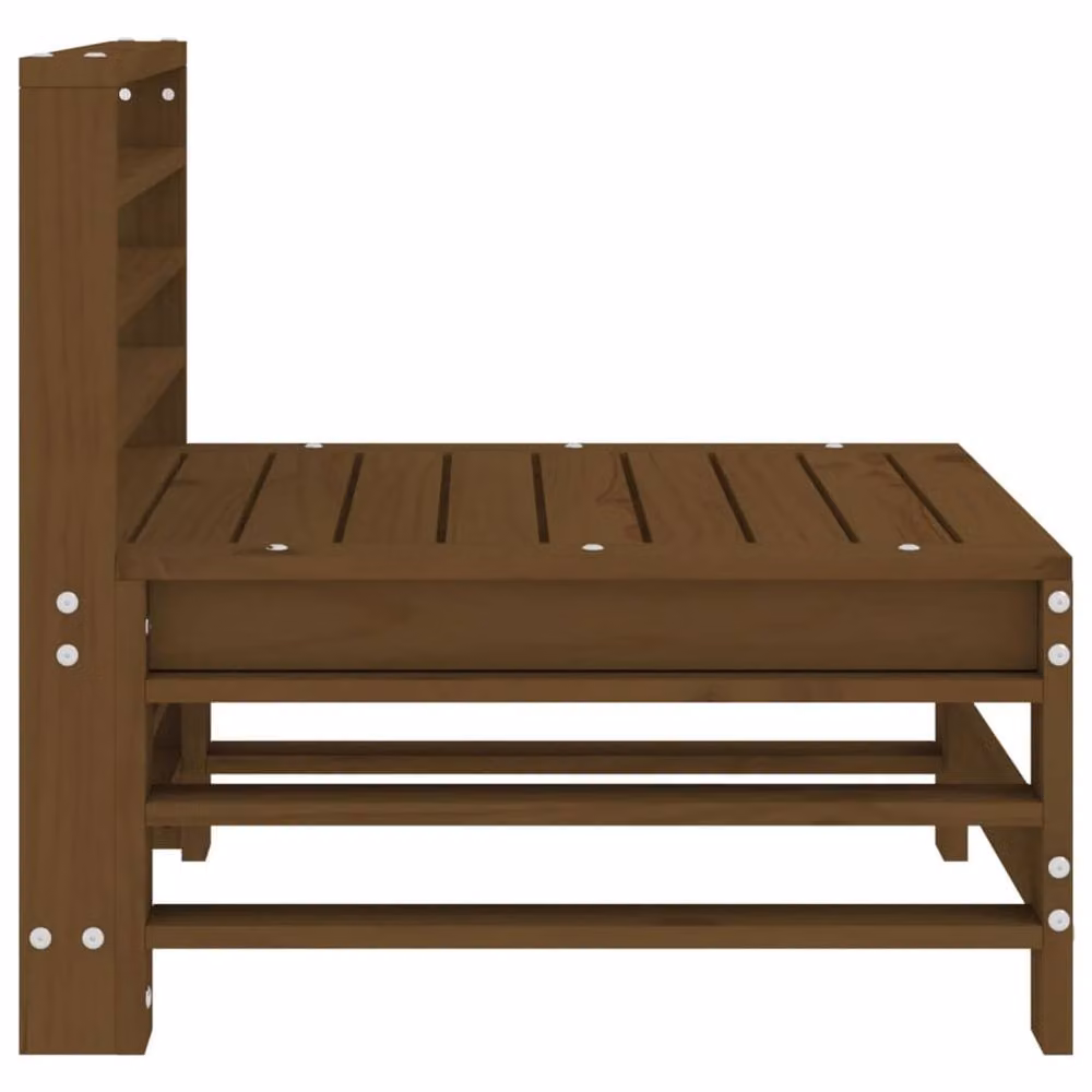 Berkfield Home Beautiful Garden Middle Sofas, 2 Piece Set in Honey Brown Solid Pine Wood – 3