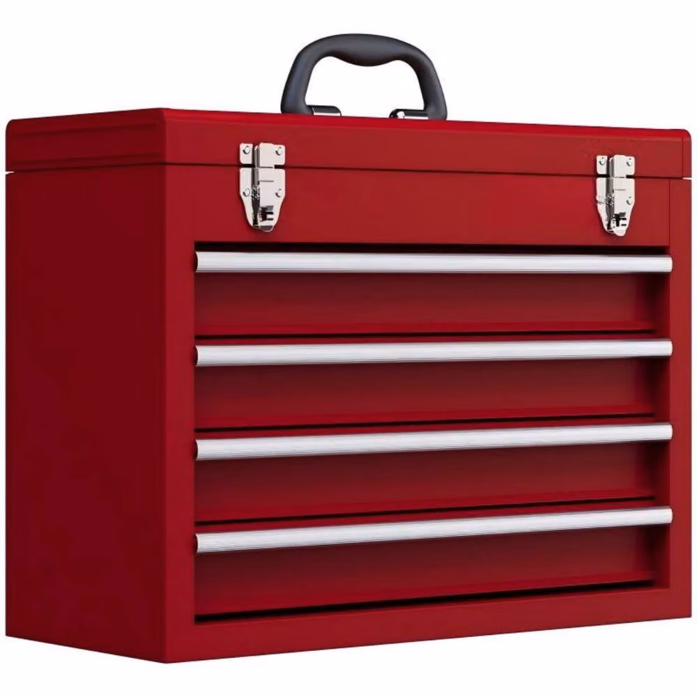 STILVORA Steel Tool Box with Drawers and Top Storage in Red – 2