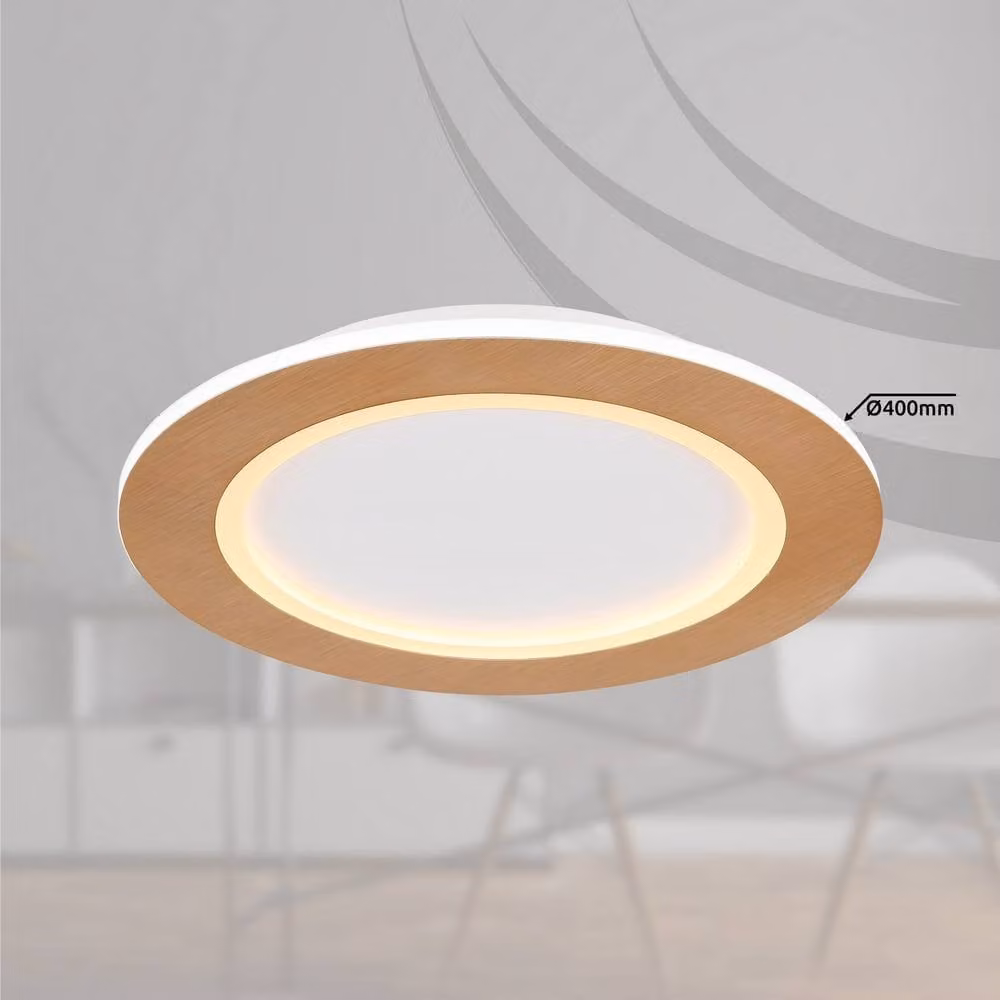 Netlighting Clay Integrated LED Semi Flush Ceiling Light, White, Diameter: 40 cm – 4