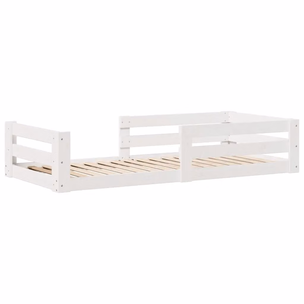 Berkfield Home Small Single Solid Wood Pine Bed Frame, White, W: 75 cm, L: 190 cm