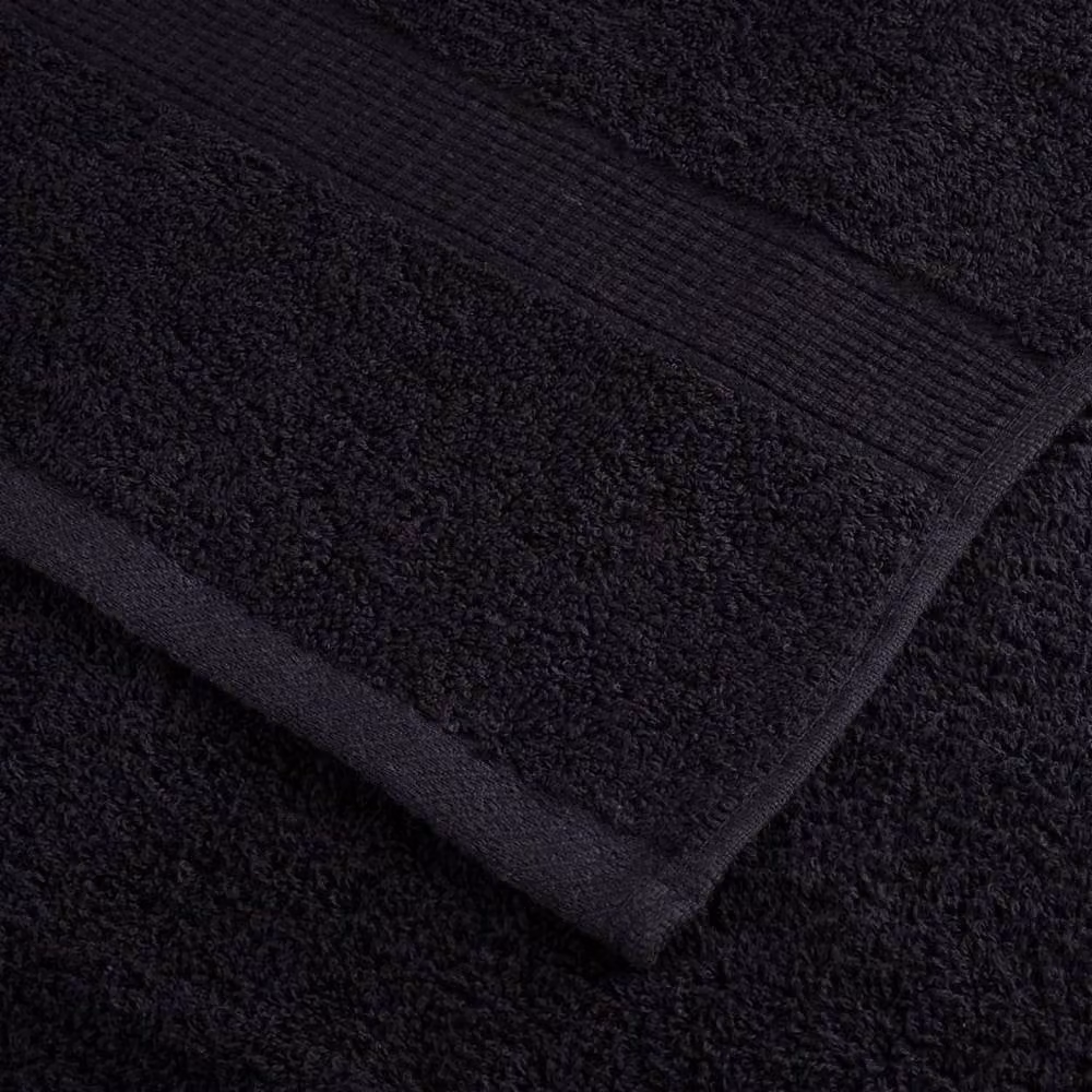 Berkfield Home SOLUND 8 Piece Premium Cotton Terry Towel Set in Black, 600 gsm – 5