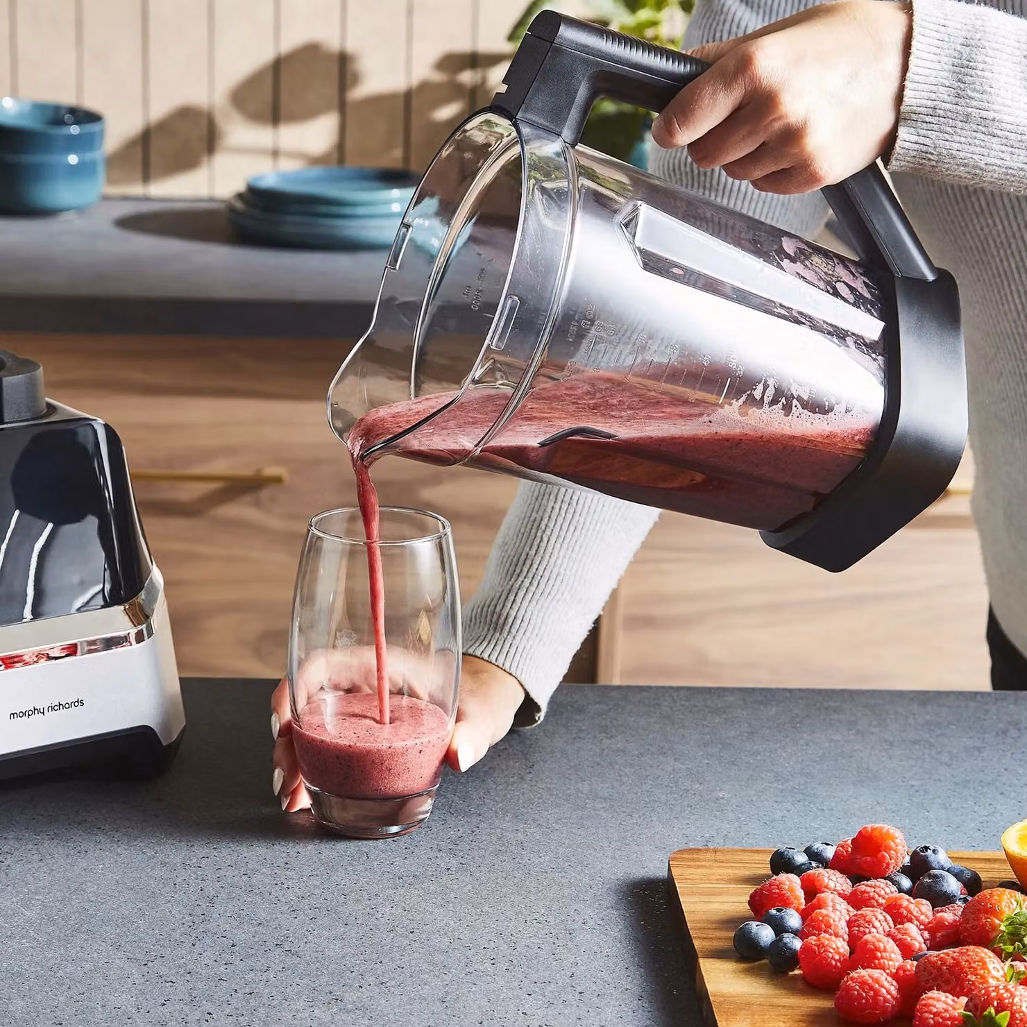 Morphy Richards Digital Jug Blender in Grey with Stainless Steel and Digital Display – 5