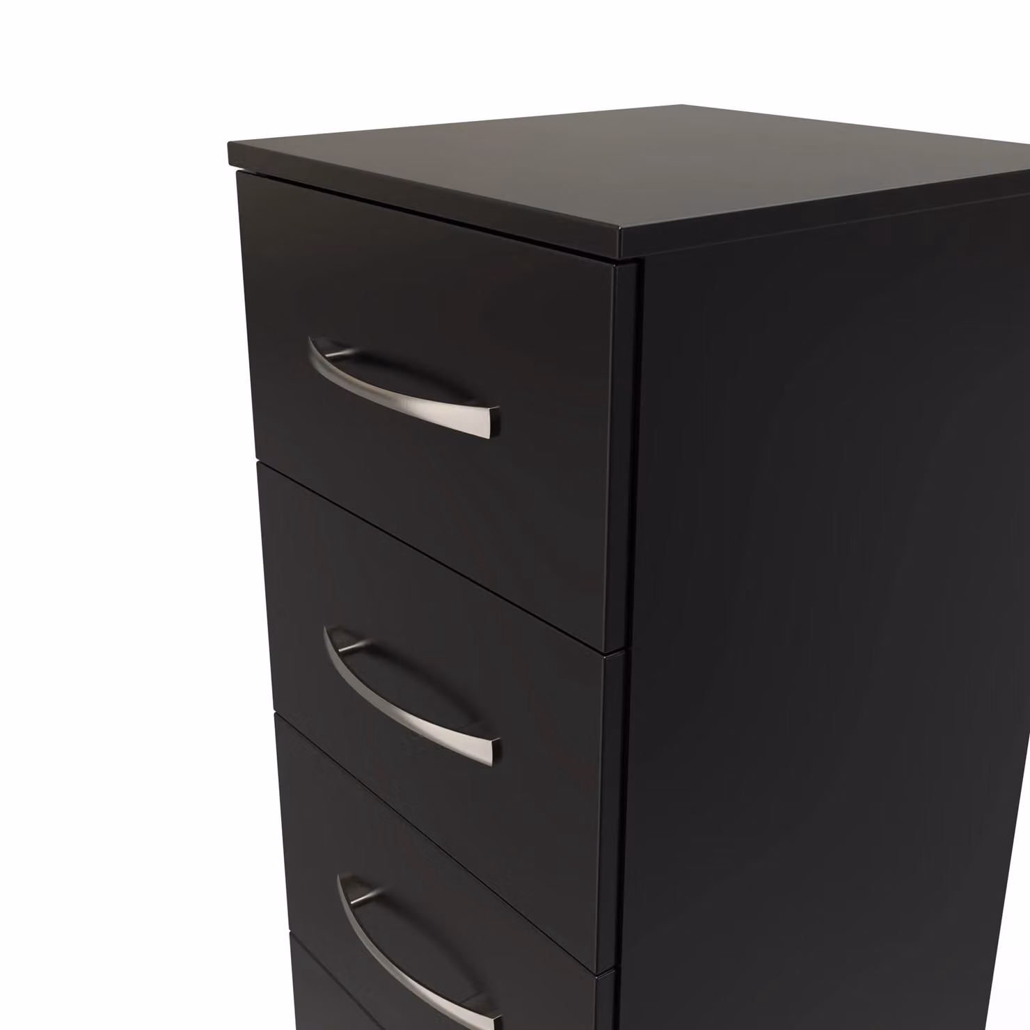 2 U Hampshire 5 Drawer Tall Bedside Chest in Black, Ready Assembled – 3