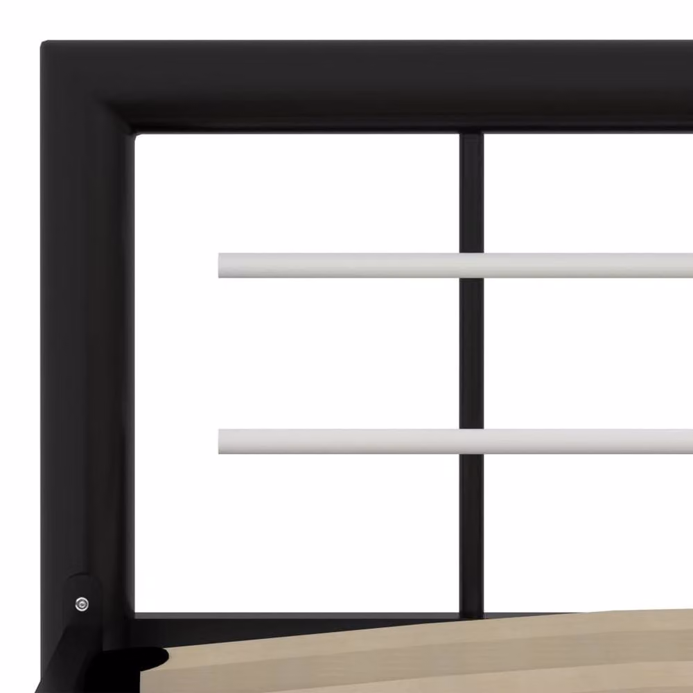 Berkfield Home Classic Metal Bed Frame in Black and White, W: 140 cm, L: 200 cm – 3