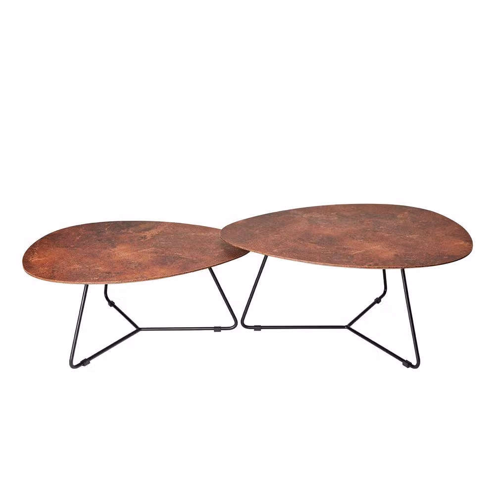 Statement Furniture Bergen Nesting Coffee Table Set in Bronze and Black, W86 x D75 x H37 cm and W78.5 x D68.5 x H32 cm – 5