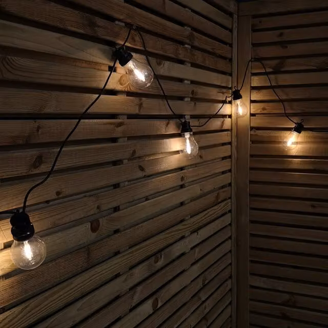 Samuel Alexander Connectable Industrial Round Festoon Bulb Lights in Warm White with Timer