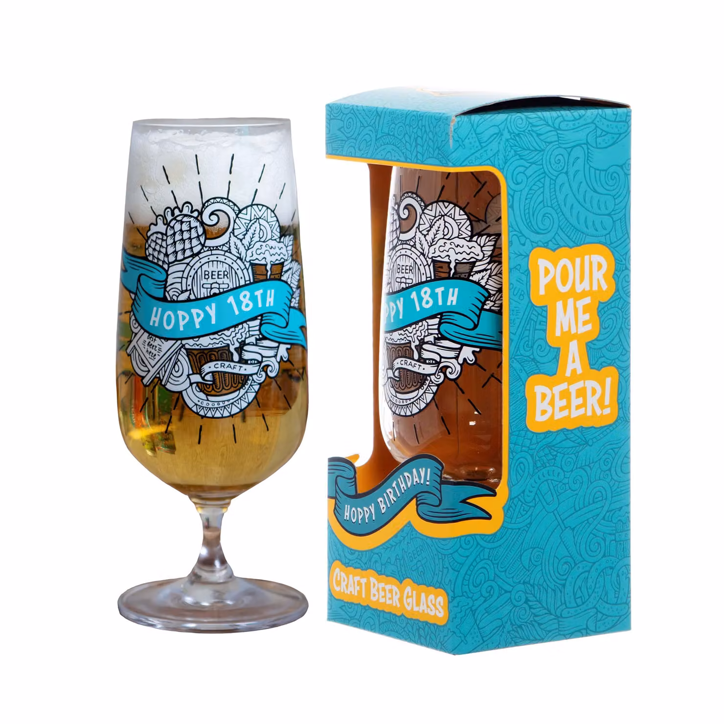 Boxer Gifts Men's 18th Birthday Craft Beer Glass in Transparent – 2