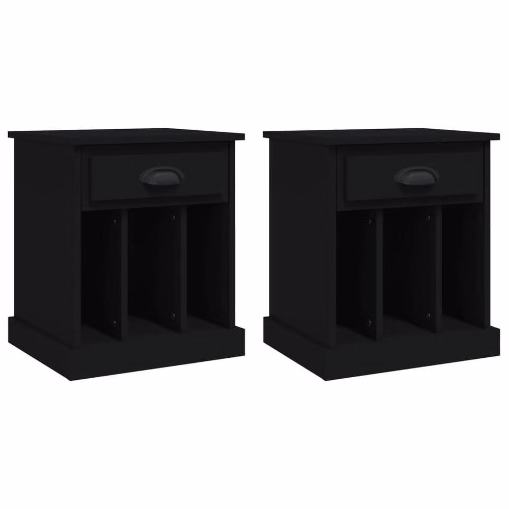 Berkfield Home Elegant Bedside Cabinets, 2 Piece Set in Black, W/D/H: 43 x 36 x 50 cm – 3