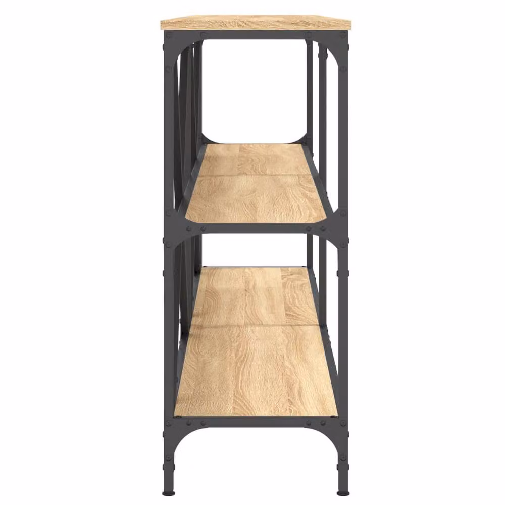 Berkfield Home Decorative Console Table in Sonoma Oak and Beige, W/D/H: 160 x 30 x 75 cm – 2