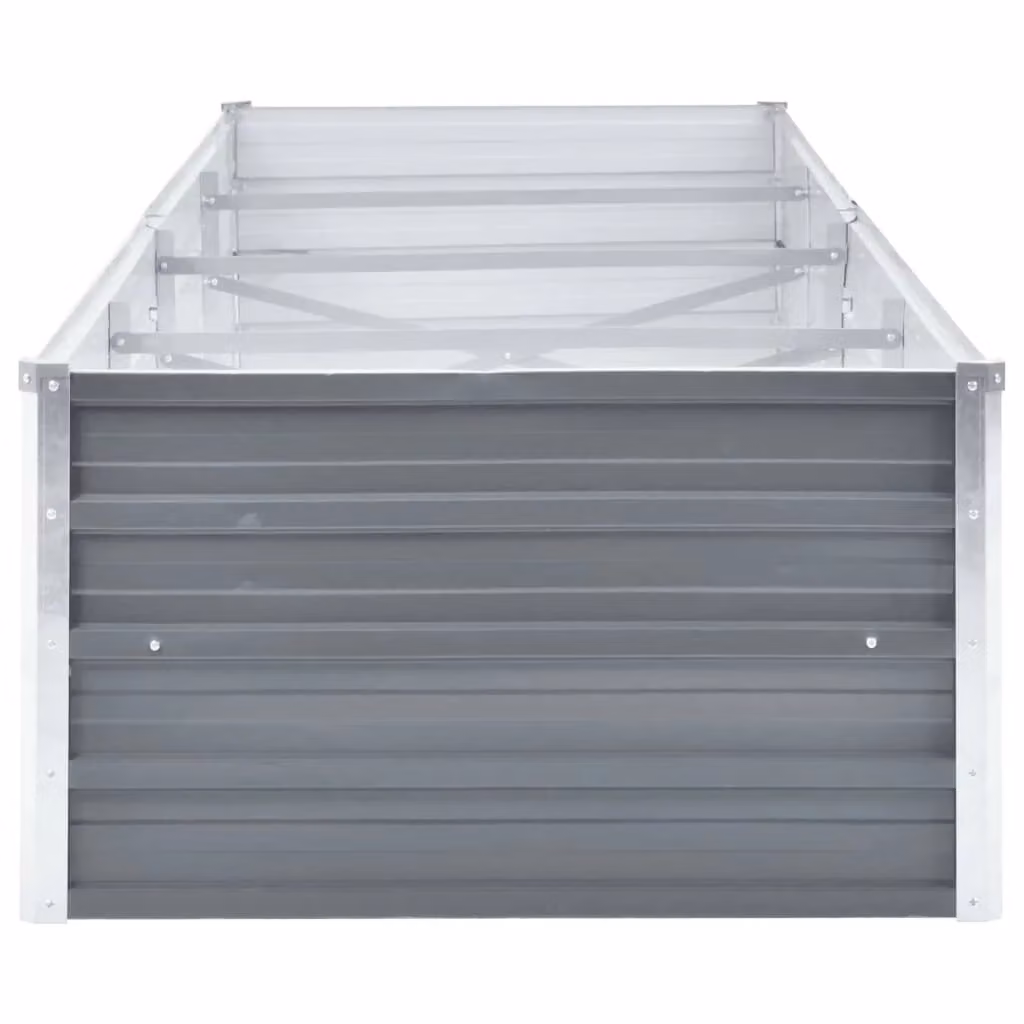 Berkfield Home Garden Galvanised Steel Raised Bed in Grey, W: 320 cm, D: 80 cm, H: 45 cm – 3