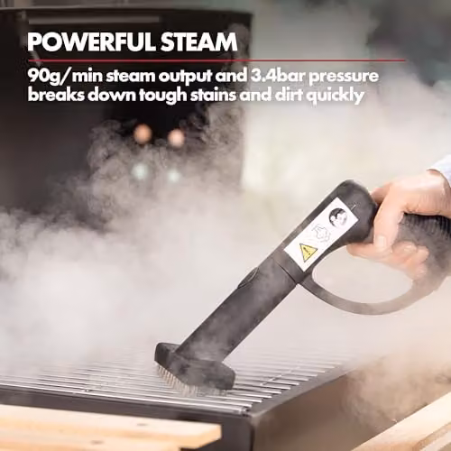 Ewbank STEAMDYNAMO+ 2000W Handheld Steam Cleaner and Sanitiser in Black with Extension Pole and Turbo Brush – 3