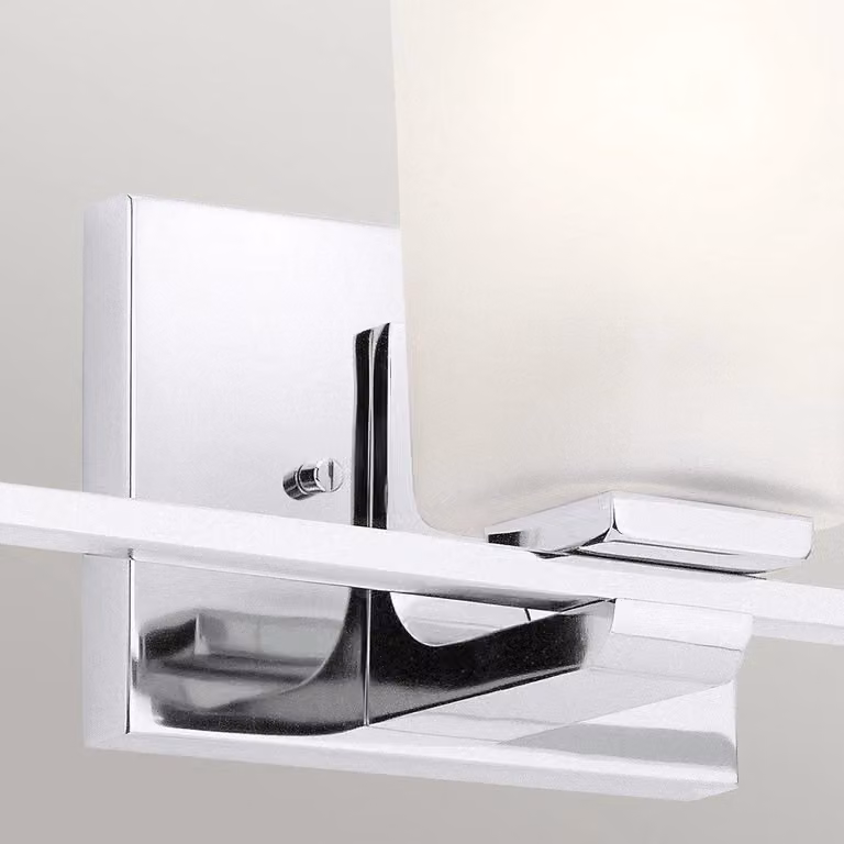 Netlighting Kichler Roehm Bathroom Wall Lamp in Polished Chrome and Grey with IP44 Rating