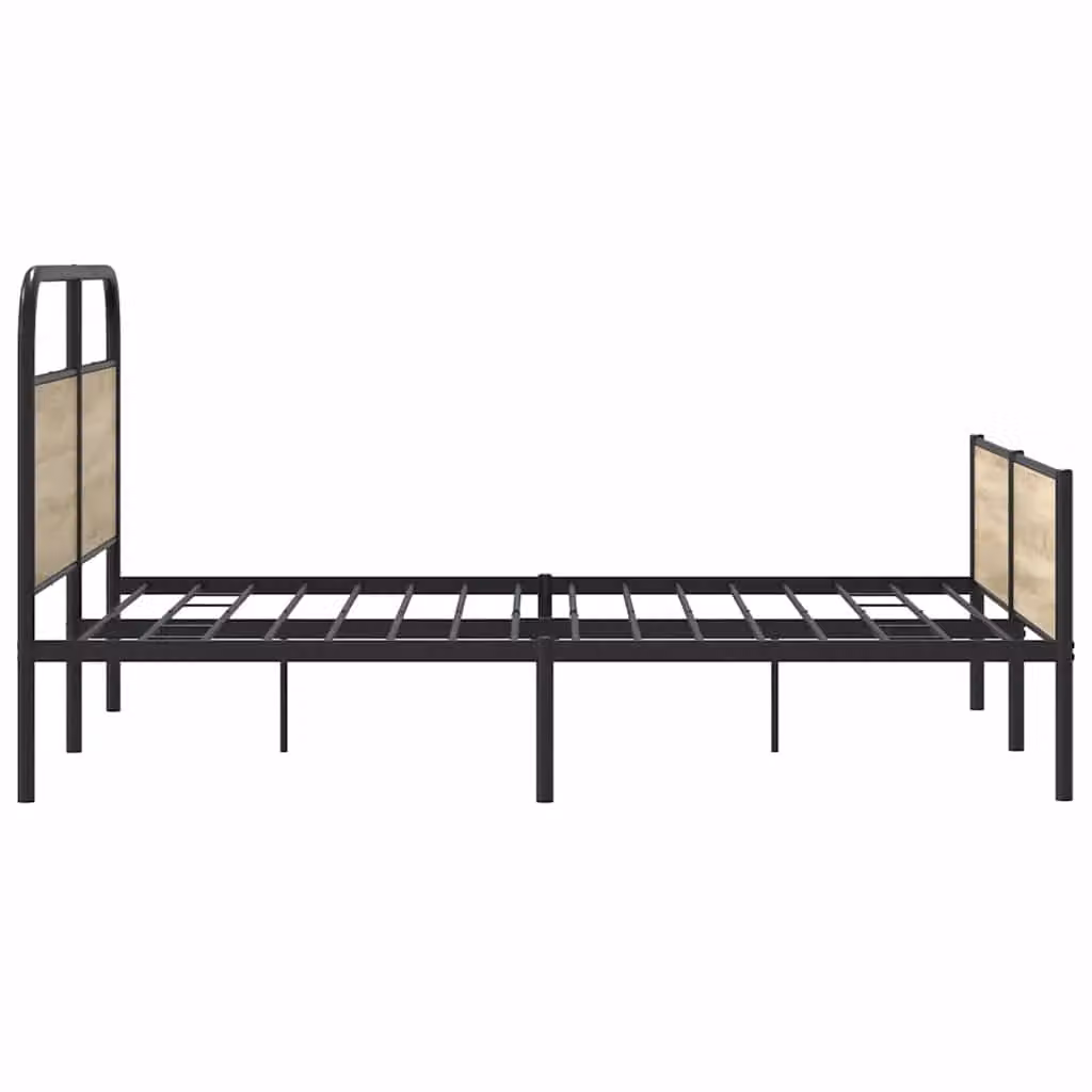 Berkfield Home Metal Bed Frame in Smoked Oak Brown, W/D/H: 180 x 200 cm – 3