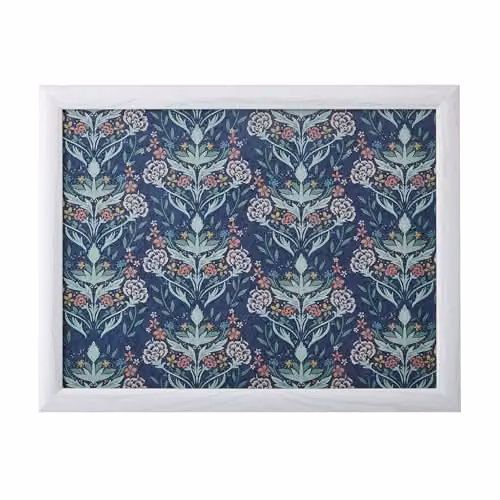 Creative Tops Floral Print Lap Tray with Bean Bag Cushion, Blue, W: 44 cm, D: 34 cm, H: 6 cm – 1