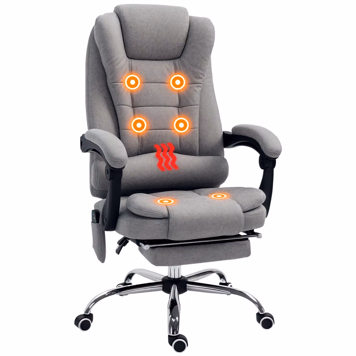 Vinsetto Ergonomic Heated Massage Office Chair in Grey with Microfibre Fabric and Headrest – 2