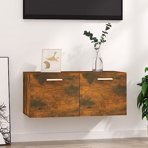vidaXL Wall Cabinet in Smoked Oak, W/D/H: 80 x 35 x 36.5 cm – 2