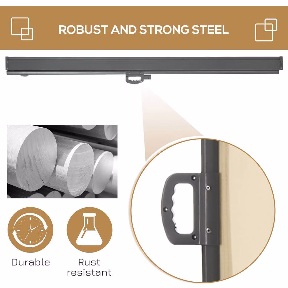 Outsunny Retractable Side Awning Privacy Screen, Beige, W: 300 cm, H: 200 cm – 3