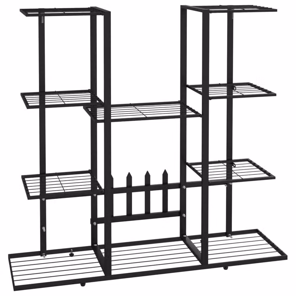Berkfield Home Durable Metal Flower Stand, Black, W: 94.5 cm, D: 25 cm, H: 89 cm – 3