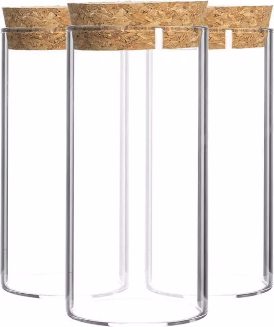 Argon Tableware Glass Storage Jar with Cork Lid, 110ml, Clear/White