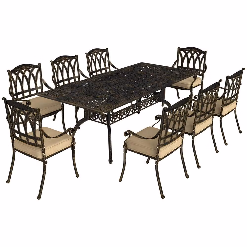 Wyld Haus Vesuno 8 Seater Bronze Cast Aluminium Garden Dining Set – 2