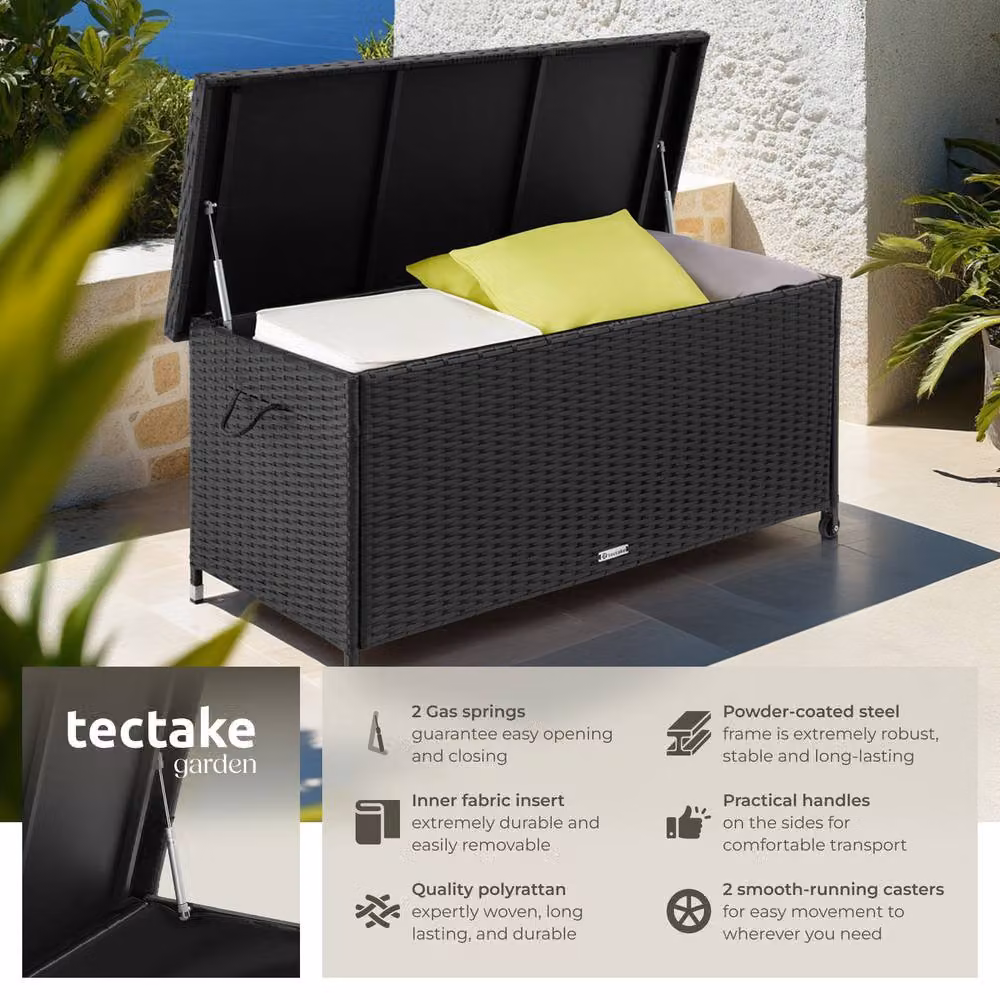 tectake Kiruna Modern Garden Storage Box in Black – 2