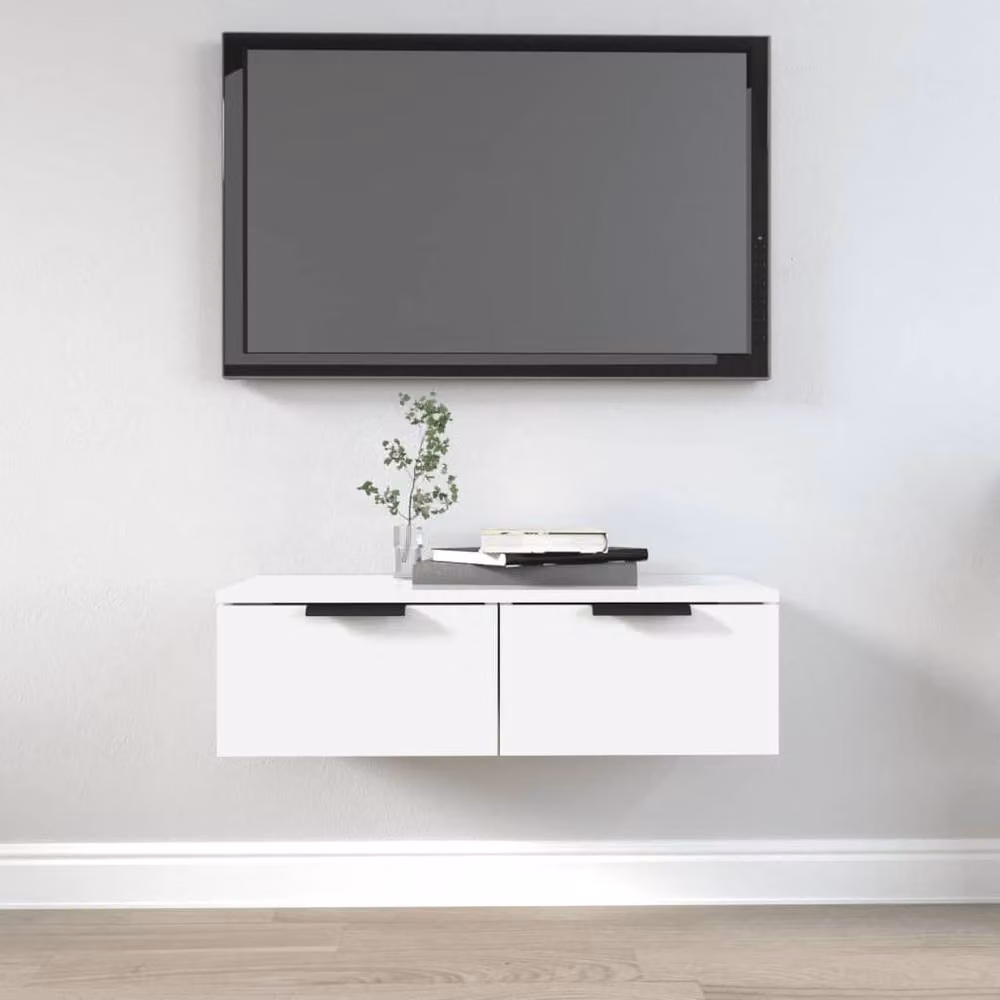 Berkfield Home White Wall Cabinet in Engineered Wood, W/D/H: 68 x 30 x 20 cm – 2