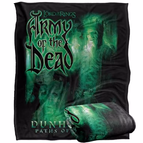 LOGOVISION Lord Of The Rings Army Of The Dead Homage Super Soft Silky Touch Fleece Throw Blanket, Multicolour, W: 152 cm, D: 127 cm – 1