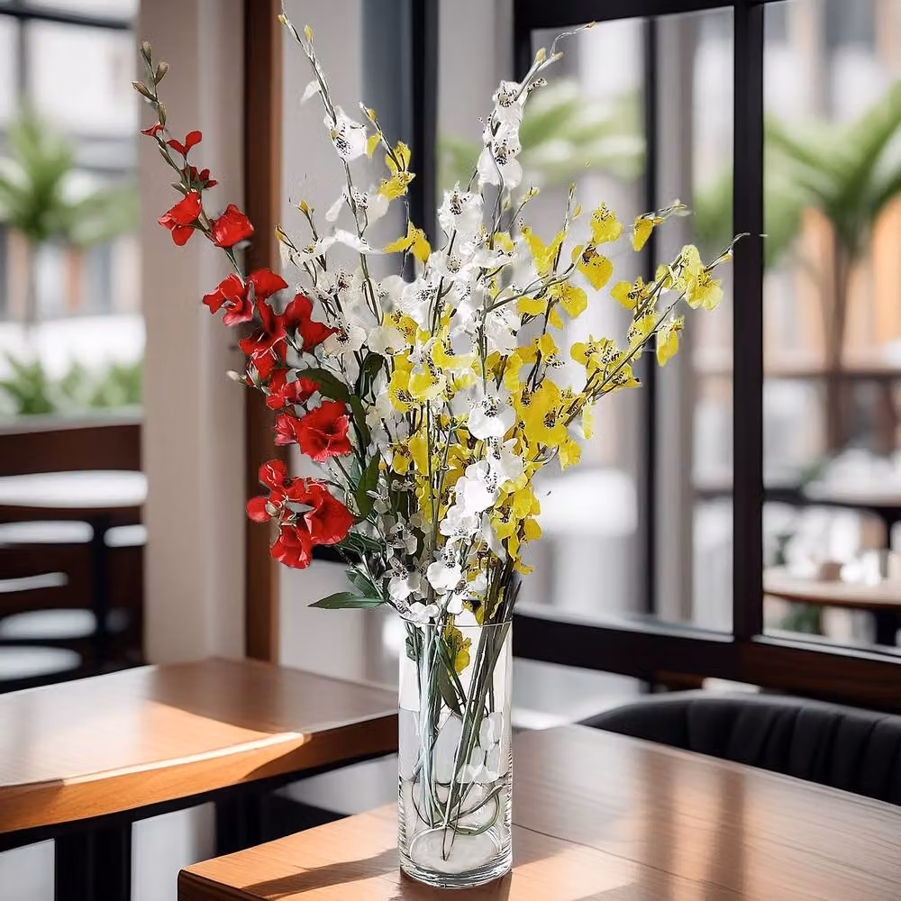 Simpa Clear Glass Cylinder Vase for Tabletop Decor, H 22 cm x Dia 10 cm – 4